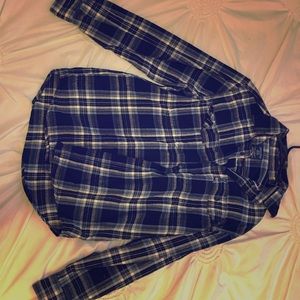 Blue checkered flannel